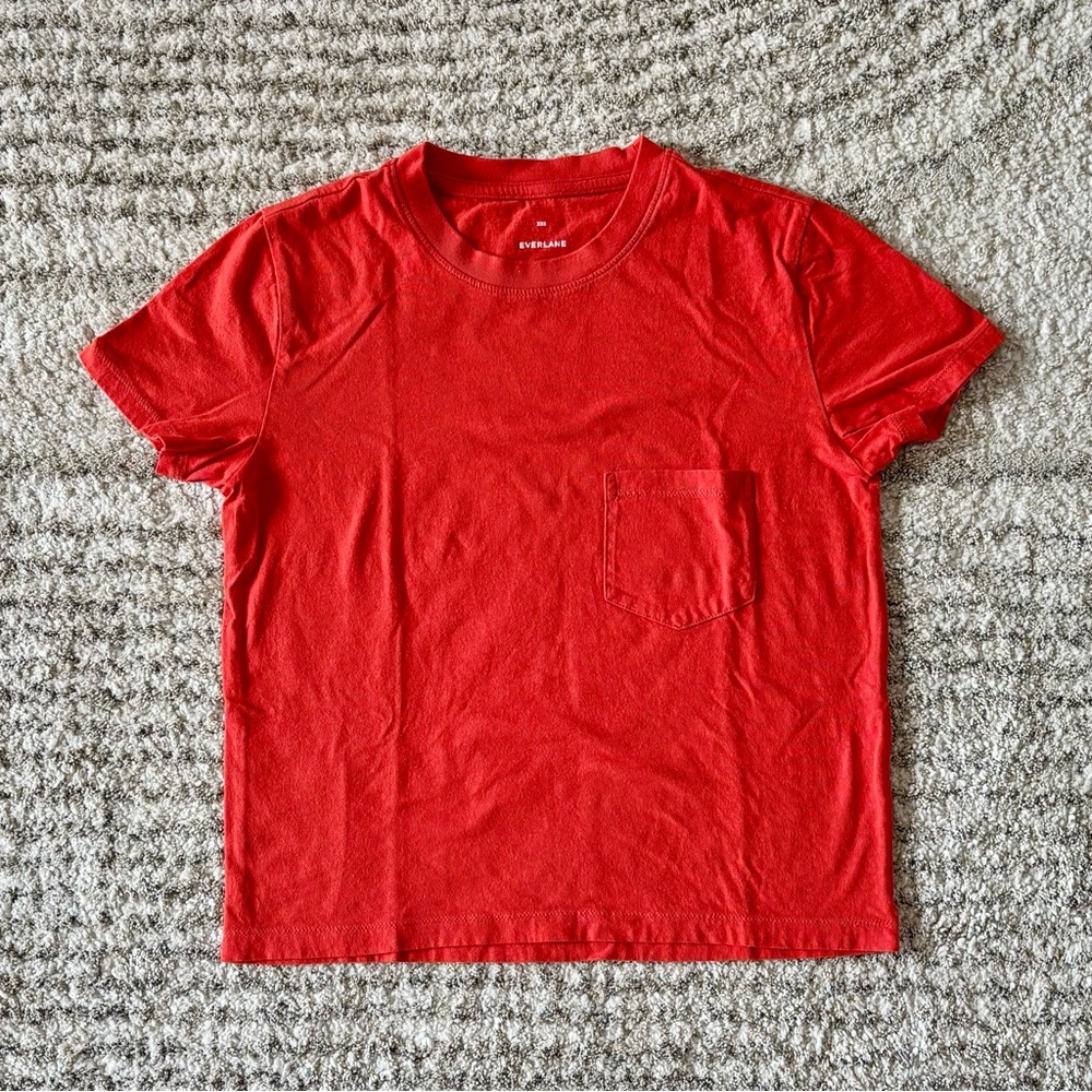 Everlane The Box-Cut Tee in Poppy Red